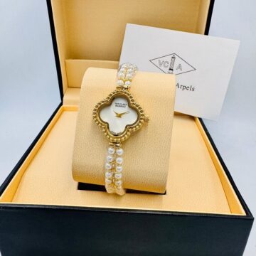 Womens Vancleef Watch with Pearl and Stone Work- AjmanShop