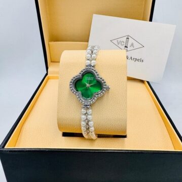 Womens Vancleef Watch with Pearl and Stone Work- AjmanShop
