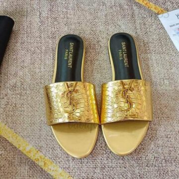 YSL Slipper, Gold - AjmanShop